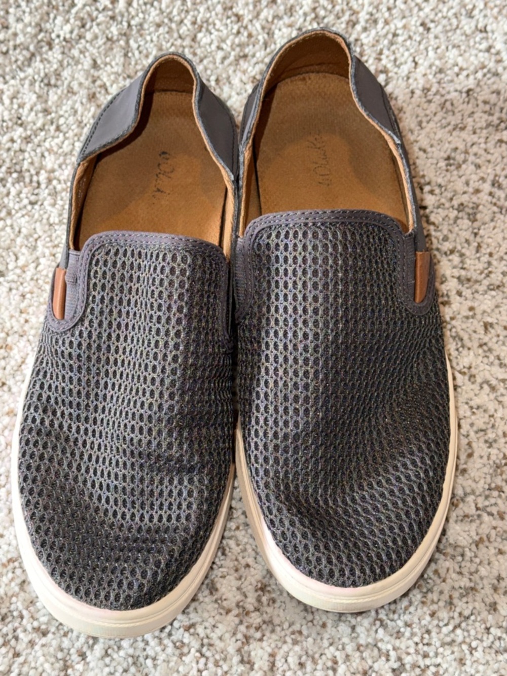 OluKai Women's Charcoal Mesh Loafers EU 38.5/US 8.5